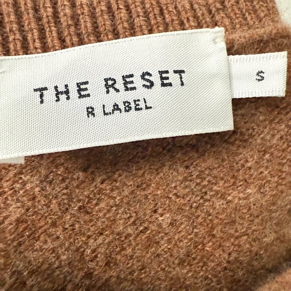 The Reset R Label Cedar Brown Wool Cashmere Perfect Knit Midi Skirt Womens Small - Picture 3 of 5